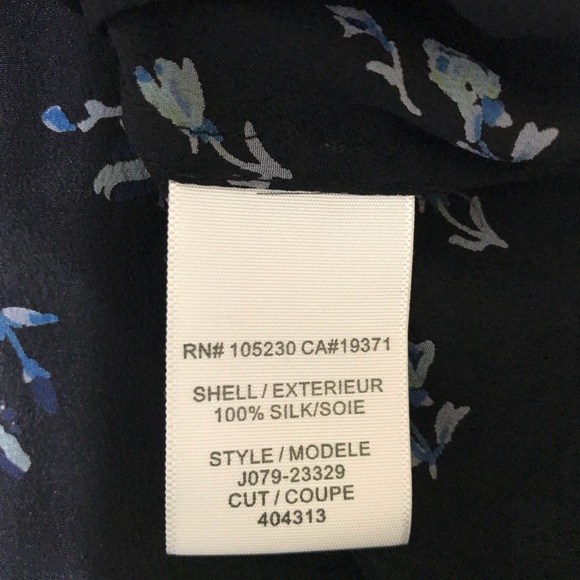 Joie Silk Floral Top Navy Scallop Hem Layered Tank - Picture 8 of 8